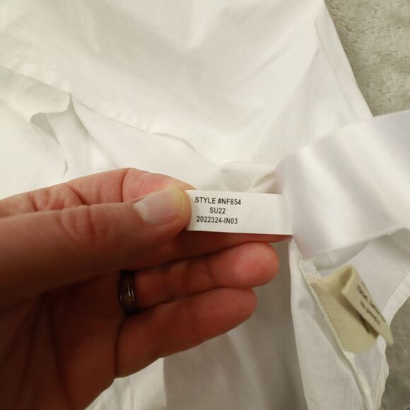 Madewell Embroidered White Poplin Puff‎ Sleeve V-Neck Mini Dress Size Small - Picture 10 of 10